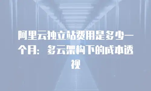 阿里云独立站费用是多少一个月：多云架构下的成本透视