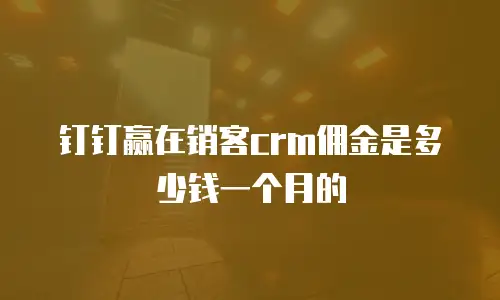 钉钉赢在销客crm佣金是多少钱一个月的