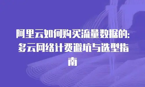 阿里云如何购买流量数据的：多云网络计费避坑与选型指南