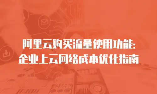 阿里云购买流量使用功能：企业上云网络成本优化指南