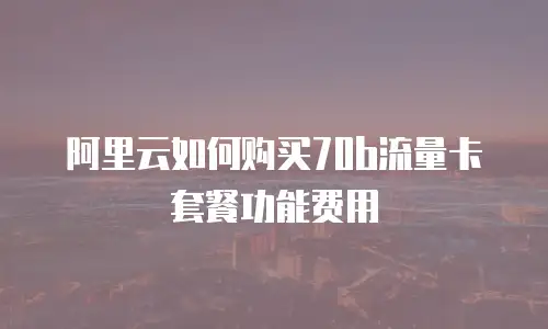 阿里云如何购买70b流量卡套餐功能费用