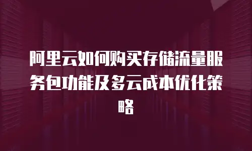 阿里云如何购买存储流量服务包功能及多云成本优化策略
