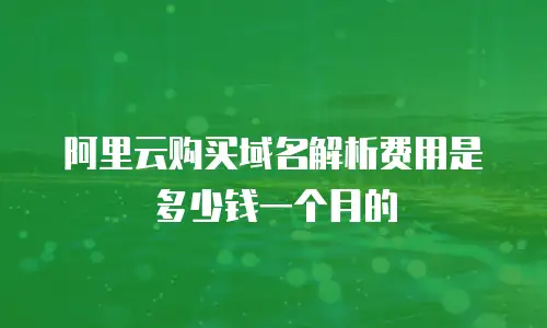 阿里云购买域名解析费用是多少钱一个月的