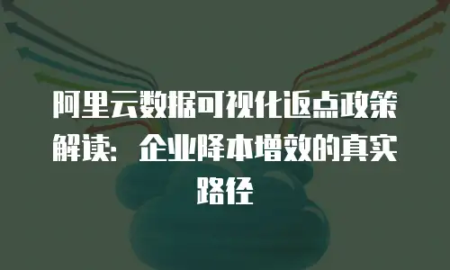 阿里云数据可视化返点政策解读：企业降本增效的真实路径