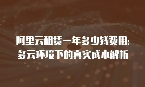阿里云租赁一年多少钱费用：多云环境下的真实成本解析