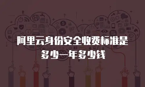 阿里云身份安全收费标准是多少一年多少钱