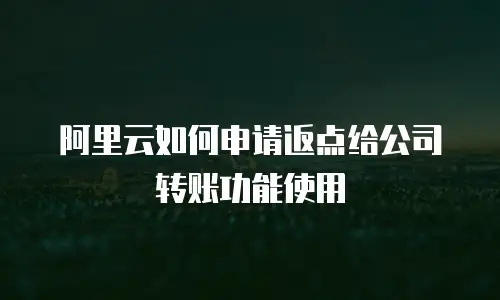 阿里云如何申请返点给公司转账功能使用