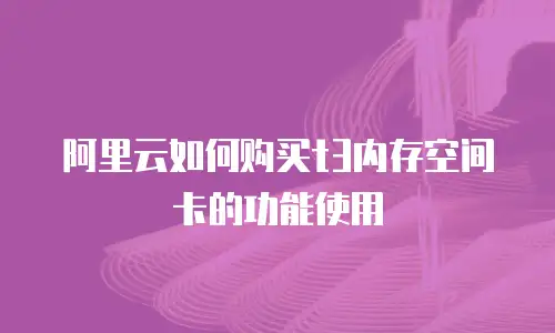 阿里云如何购买t3内存空间卡的功能使用