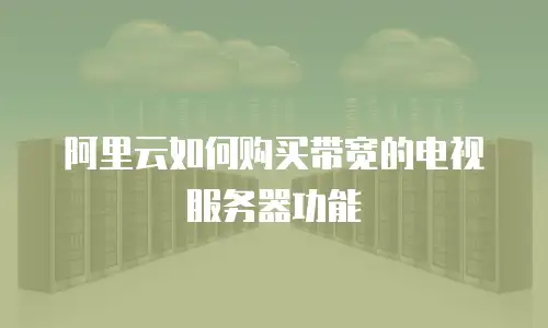 阿里云如何购买带宽的电视服务器功能