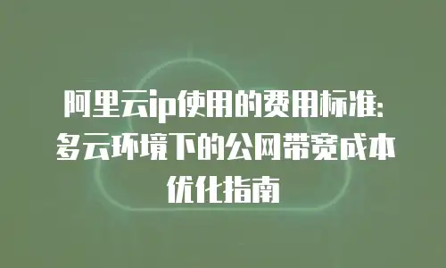阿里云ip使用的费用标准：多云环境下的公网带宽成本优化指南