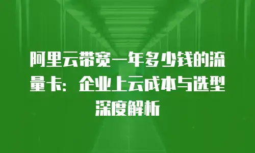 阿里云带宽一年多少钱的流量卡：企业上云成本与选型深度解析