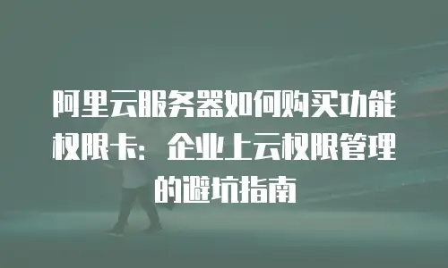 阿里云服务器如何购买功能权限卡：企业上云权限管理的避坑指南