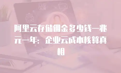 阿里云存储佣金多少钱一兆元一年：企业云成本核算真相