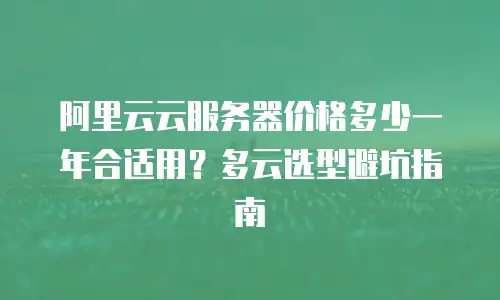 阿里云云服务器价格多少一年合适用？多云选型避坑指南