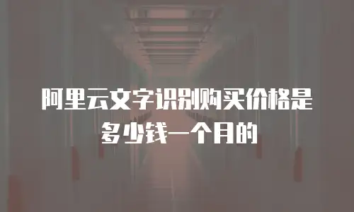 阿里云文字识别购买价格是多少钱一个月的