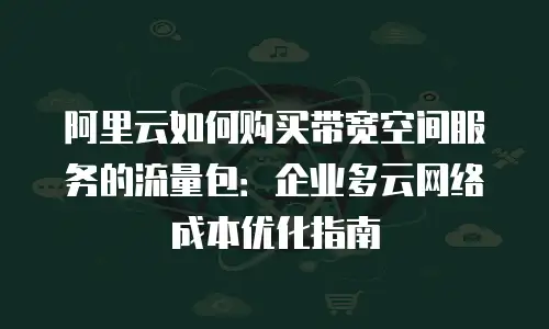 阿里云如何购买带宽空间服务的流量包：企业多云网络成本优化指南