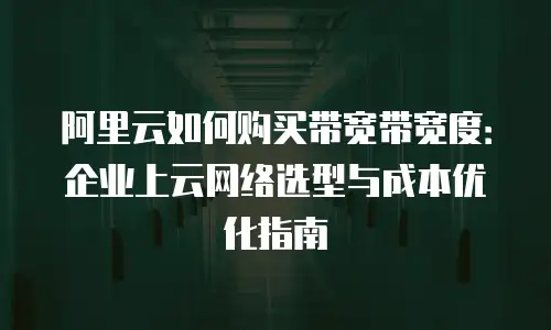 阿里云如何购买带宽带宽度：企业上云网络选型与成本优化指南