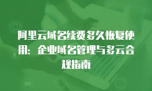 阿里云域名续费多久恢复使用：企业域名管理与多云合规指南