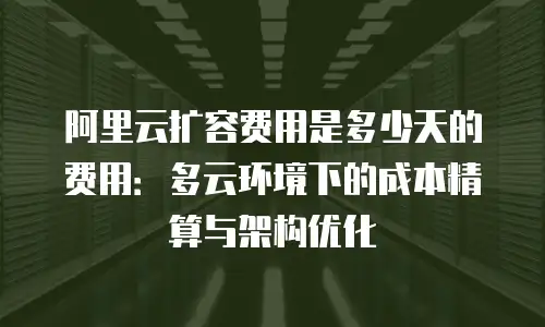 阿里云扩容费用是多少天的费用：多云环境下的成本精算与架构优化