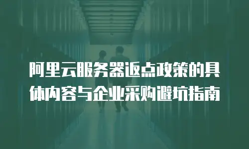 阿里云服务器返点政策的具体内容与企业采购避坑指南
