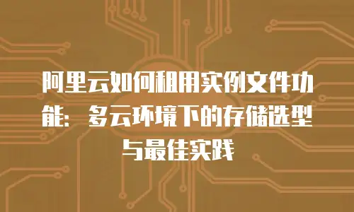 阿里云如何租用实例文件功能：多云环境下的存储选型与最佳实践