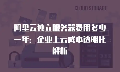 阿里云独立服务器费用多少一年：企业上云成本透明化解析