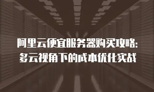 阿里云便宜服务器购买攻略：多云视角下的成本优化实战