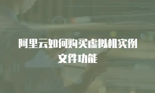 阿里云如何购买虚拟机实例文件功能