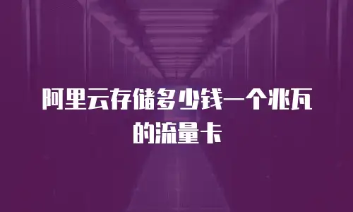 阿里云存储多少钱一个兆瓦的流量卡