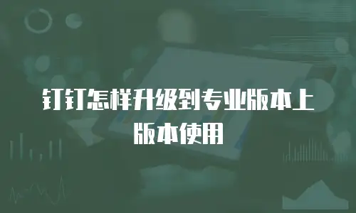 钉钉怎样升级到专业版本上版本使用