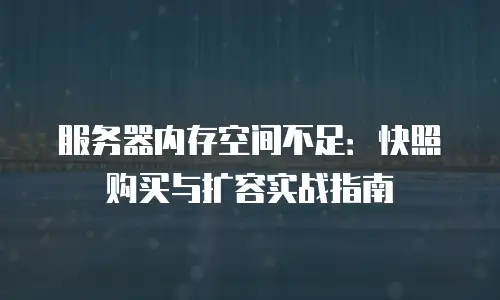服务器内存空间不足：快照购买与扩容实战指南