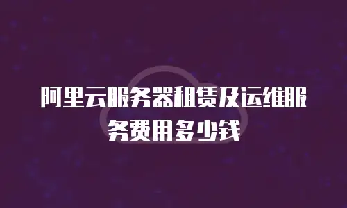 阿里云服务器租赁及运维服务费用多少钱