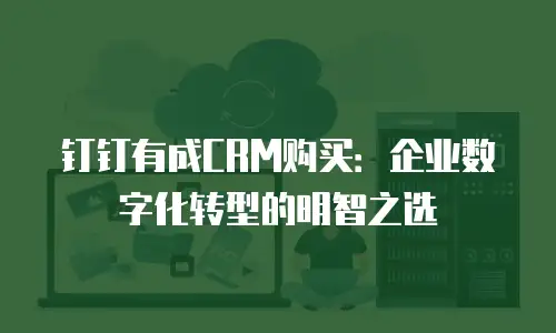 钉钉有成CRM购买：企业数字化转型的明智之选