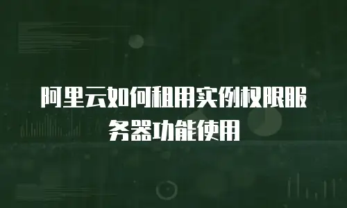 阿里云如何租用实例权限服务器功能使用