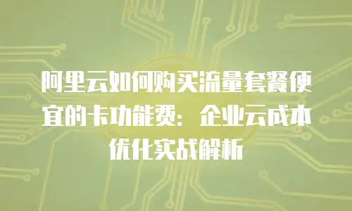 阿里云如何购买流量套餐便宜的卡功能费：企业云成本优化实战解析