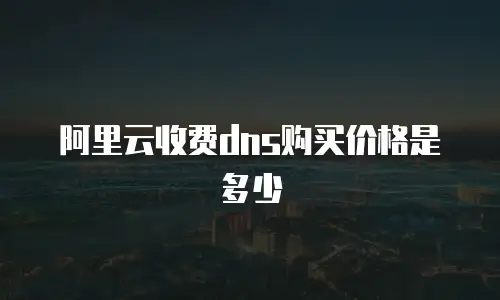 阿里云收费dns购买价格是多少