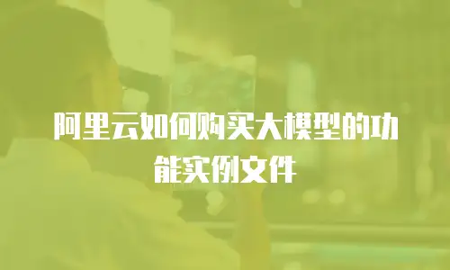 阿里云如何购买大模型的功能实例文件