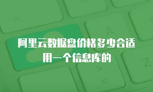 阿里云数据盘价格多少合适用一个信息库的