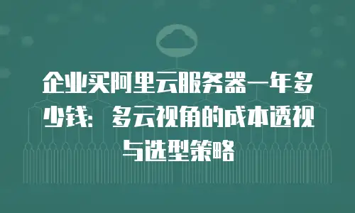 企业买阿里云服务器一年多少钱：多云视角的成本透视与选型策略