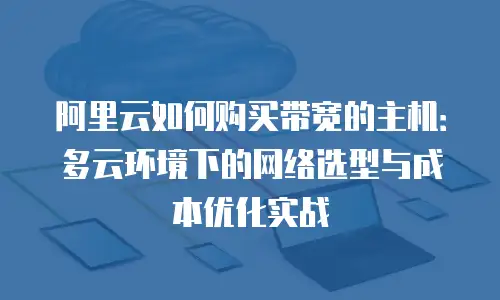 阿里云如何购买带宽的主机：多云环境下的网络选型与成本优化实战