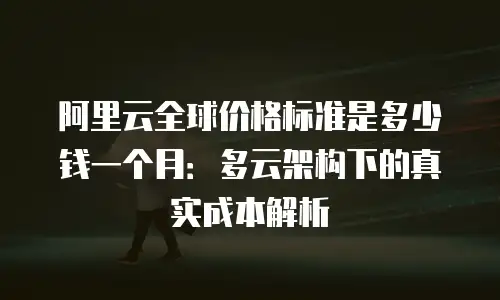 阿里云全球价格标准是多少钱一个月：多云架构下的真实成本解析