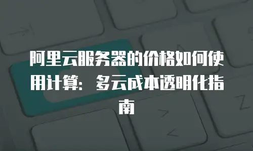 阿里云服务器的价格如何使用计算：多云成本透明化指南