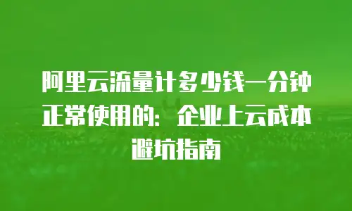 阿里云流量计多少钱一分钟正常使用的：企业上云成本避坑指南