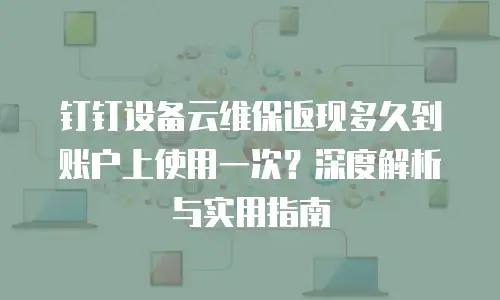 钉钉设备云维保返现多久到账户上使用一次？深度解析与实用指南