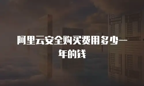 阿里云安全购买费用多少一年的钱
