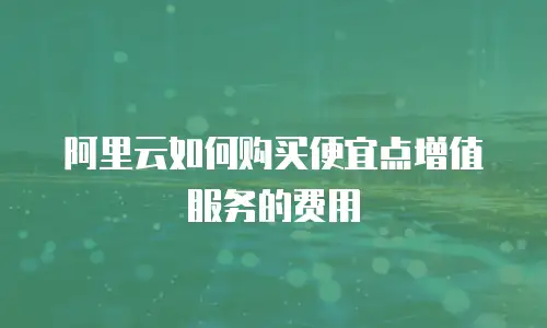 阿里云如何购买便宜点增值服务的费用