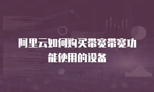 阿里云如何购买带宽带宽功能使用的设备