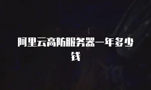阿里云高防服务器一年多少钱