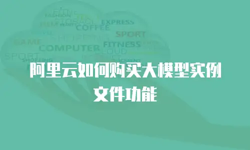 阿里云如何购买大模型实例文件功能