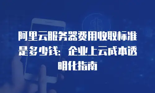 阿里云服务器费用收取标准是多少钱：企业上云成本透明化指南